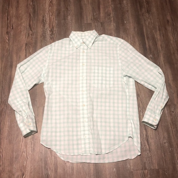 Gitman Bros Shirt Men's Medium Checkered Plaid Green Button Down Casual Dadcore - Picture 1 of 6